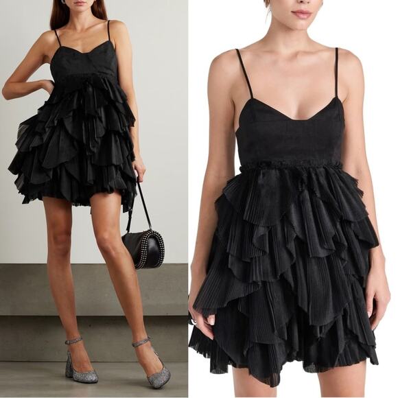 New NWT Aje Elsie Pleat Ruffle Mini Dress - Picture 1 of 10